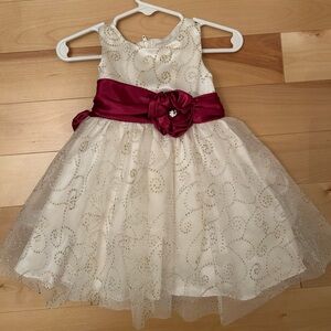 Elegant White and Pink Infant Dress